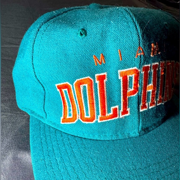 Rare Vintage 90s Miami Dolphins Starter Arch 100% Wool Snapback Hat - Picture 3 of 12